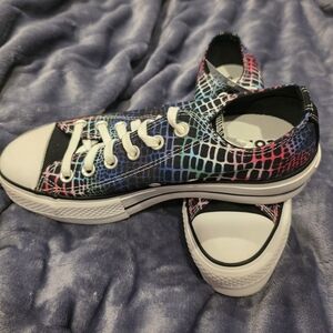 Converse Colorful Croc-Print Low Top Sneakers